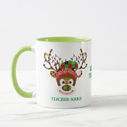 Kerst Teacher Squad Rendier Teacher Groen Mok (Links)