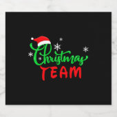 Kerst Team Grappige Familie Bijpassend Gift Sparkling Wijnetiket (Enkel label)