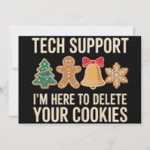 Kerst Tech Ondersteuning Hier Om Cookies Te Verwij Feestdagenkaart (Voorkant)
