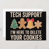Kerst Tech Ondersteuning Hier Om Cookies Te Verwij Feestdagenkaart (Voorkant / Achterkant)