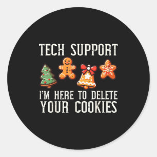 Kerst Tech-ondersteuning hier om cookies te verwij Ronde Sticker