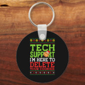 Kerst Tech Ondersteuning Hier Om Cookies Te Verwij Sleutelhanger (Voorkant)