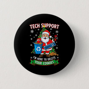 Kerst Tech Support Hier Om Grappige Cookie Te Verw Ronde Button 5,7 Cm
