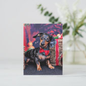 Kerst - Teckel - Buddy Feestdagenkaart (Staand voorkant)