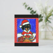 Kerst Teckel Feestdagenkaart (Staand voorkant)