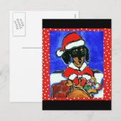 Kerst Teckel Feestdagenkaart (Voorkant / Achterkant)