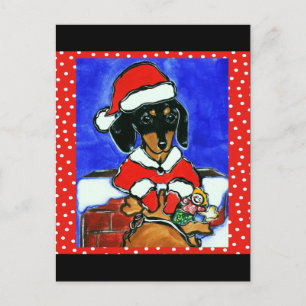 Kerst Teckel Feestdagenkaart