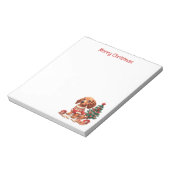 Kerst teckel hond vakantie koekjes notitieblok (Linkerzijde)