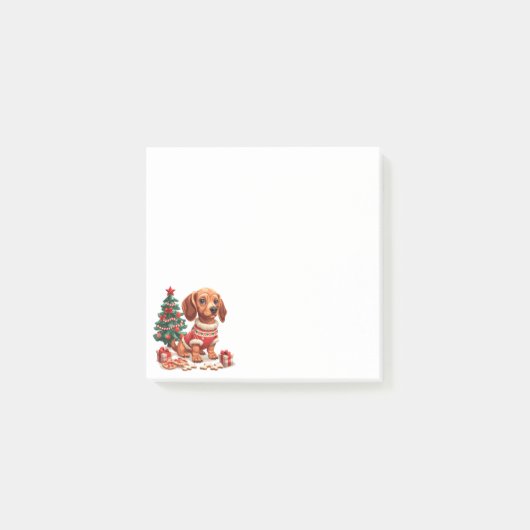 Kerst teckel hond vakantie koekjes post-it® notes (Voorkant)