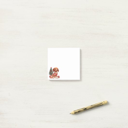 Kerst teckel hond vakantie koekjes post-it® notes (Op bureau)