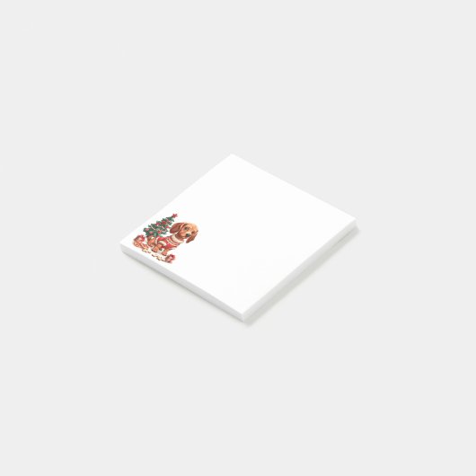 Kerst teckel hond vakantie koekjes post-it® notes (Schuin)