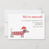 Kerst Teckel Hond Verhuisaankondiging Aankondiging (Voorkant)