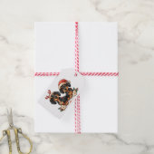 Kerst teckel honden cadeaulabel (Met Touw)