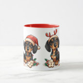 Kerst teckel honden mok (Midden)