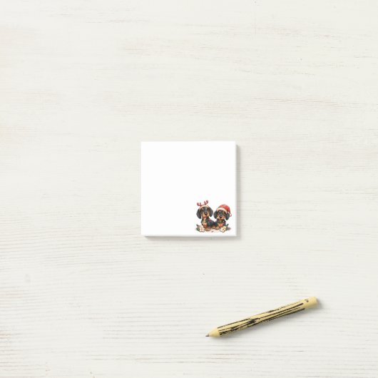 Kerst teckel honden post-it® notes (Op bureau)
