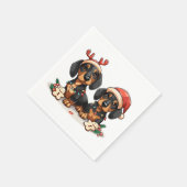 Kerst teckel honden servet (Hoek)