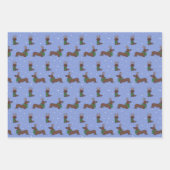 Kerst teckel rendier Schattige leuk patroon Inpakpapier Vel (Voorkant)