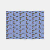 Kerst teckel rendier Schattige patroon Fleece Deken (Voorkant (Horizontaal))