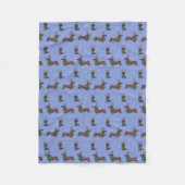 Kerst teckel rendier Schattige patroon Fleece Deken (Voorkant)