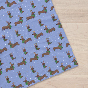 Kerst teckel rendier Schattige patroon Fleece Deken