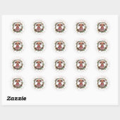 Kerst Teckel Ronde Stickers (Vel)