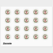 Kerst Teckel Ronde Stickers (Vel)