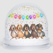 KERST TECKEL SNEEUW WERELDBOL SNEEUWBOL (Voorkant)