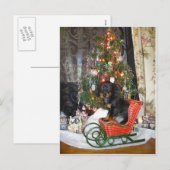 Kerst teckel stijl feestdagenkaart (Voorkant / Achterkant)