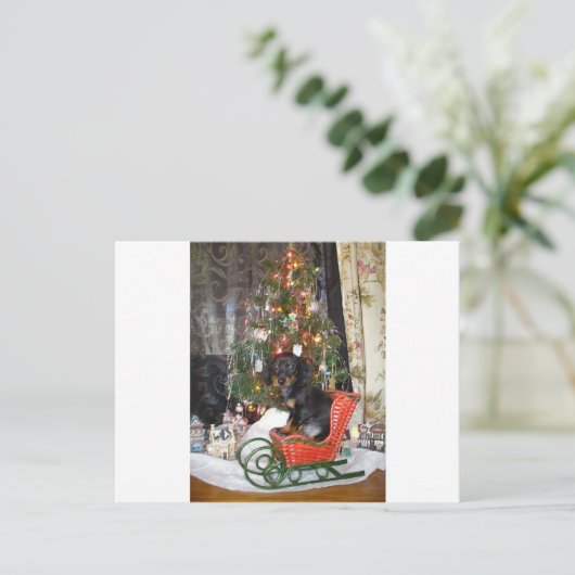 Kerst teckel stijl feestdagenkaart (Staand voorkant)