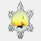 kerst teckel tin sneeuwvlok ornament (Rechts)