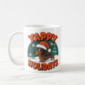 Kerst Teckel Wiener Dog Yappy Feestdagen Koffiemok (Links)