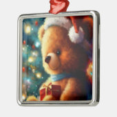 Kerst Teddy Bear 3 Metalen Ornament (Links)
