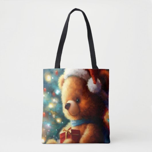 Kerst Teddy Bear 3 Tote Bag (Voorkant)