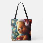 Kerst Teddy Bear 3 Tote Bag (Achterkant)