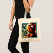 Kerst Teddy Bear 3 Tote Bag (Voorkant (product))