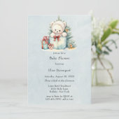 Kerst Teddy Bear Baby shower Kaart (Staand voorkant)