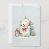 Kerst Teddy Bear Baby shower Kaart (Achterkant)