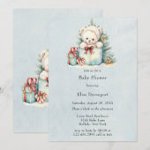 Kerst Teddy Bear Baby shower Kaart (Voorkant / Achterkant)