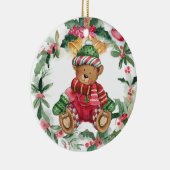 Kerst Teddy Bear Ceramic Ornament (Rechts)