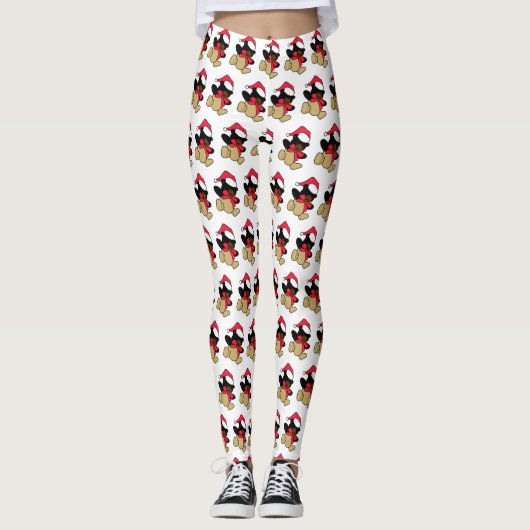 Kerst Teddy Bear Leggings (Voorkant)