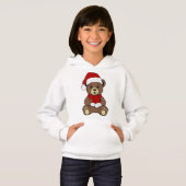 Kerst Teddy Bear Meisje Hoodie (Voorkant volledig)