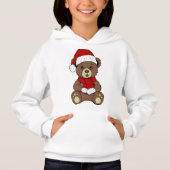 Kerst Teddy Bear Meisje Hoodie (Voorkant)