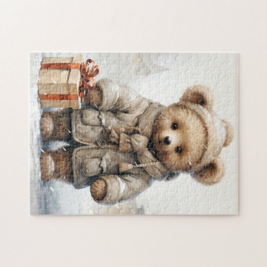 Kerst Teddy Bear Puzzel Legpuzzel (Horizontaal)