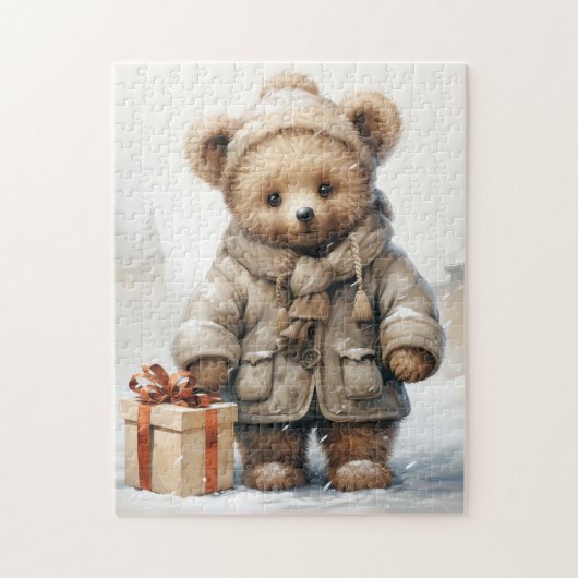 Kerst Teddy Bear Puzzel Legpuzzel (Verticaal)