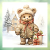 Kerst Teddy Bear Venster Cling Raamsticker (Vel 3)