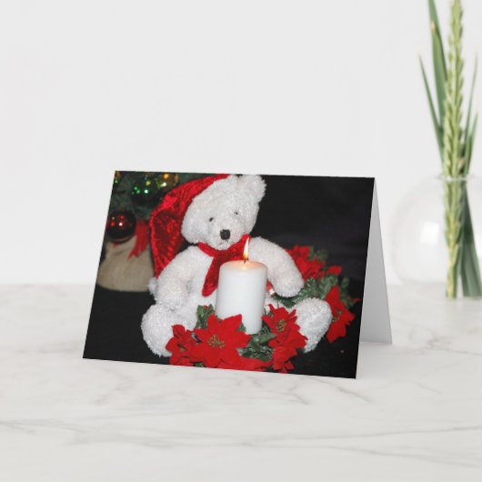 Kerst Teddy Bear Wenskaart Feestdagen Kaart (Voorkant)
