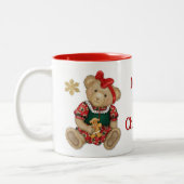 Kerst Teddy Beer - Meisje Tweekleurige Koffiemok (Links)