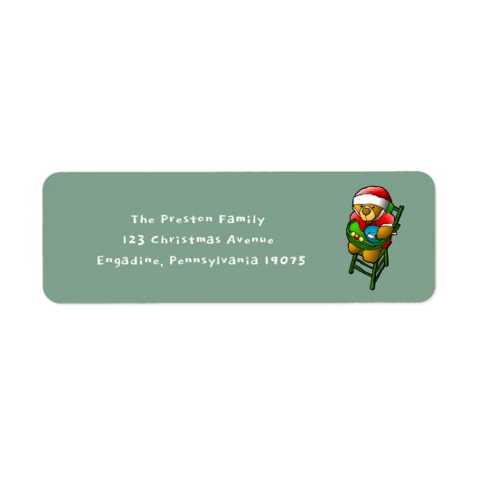 Kerst Teddy Etiket (Voorkant)