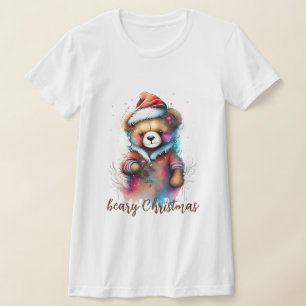 Kerst Teddy met Santa Hat Beary Kerstmis T-shirt