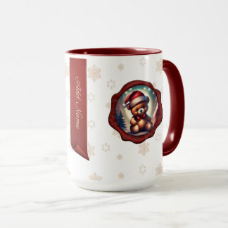 Kerst Teddy Startree Gepersonaliseerde Banner Wit Mok